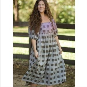 Neuflora Benton Plaid Cotton Dress Small